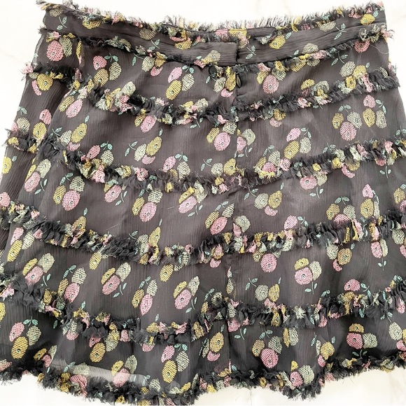 Marc Jacobs black with fruit print silk chiffon skirt - Picture 2 of 5